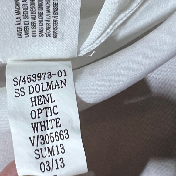 GAP Short Sleeve Dolman Henley Top - Optic White Size XS - Picture 3 of 5